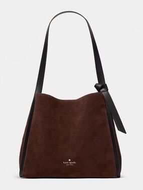 ♠️Kate Spade New York Knott Suede Large Carryall Shoulder Bag, Hot Fudge NWT